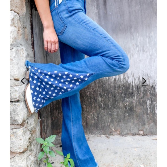 Blue Jeans with American Flag Flare - Picture 3 of 9